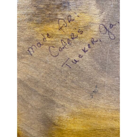 COFER’S Atlanta Handpainted Woven Wooden Basket Purse Fabric Lined VINTAGE - Picture 8 of 8